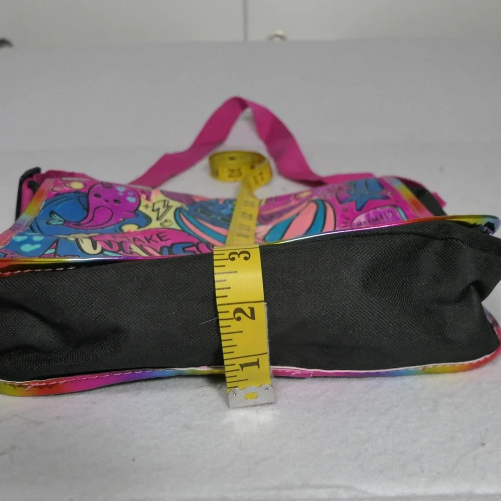 Horizon Group Kids Messenger Bag OS Pink Mermaid Rainbow Doodle Kawaii Whimsical